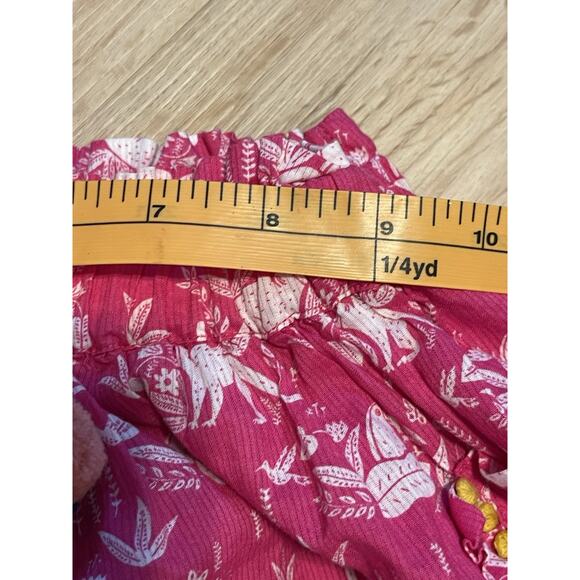 Mini Boden Pink Floral Animal Print elastic waist lined skirt Girls 6-7 - Picture 5 of 7